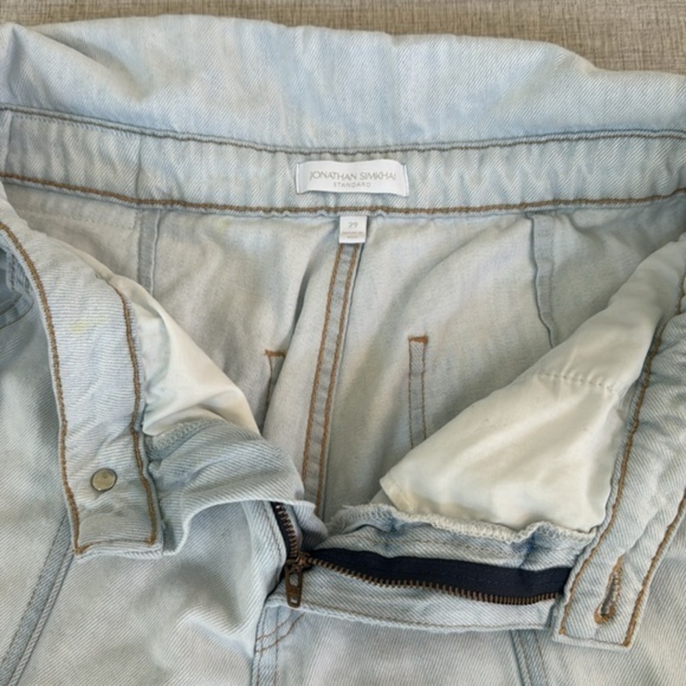 Jonathan Simkhai Standard Ace high-waisted Paper bag cropped acid‎ wash jeans 29 - Picture 7 of 16
